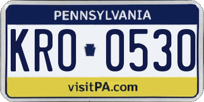 PA license plate KRO0530