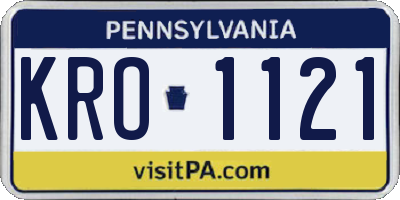 PA license plate KRO1121