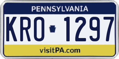 PA license plate KRO1297