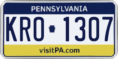 PA license plate KRO1307
