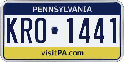 PA license plate KRO1441