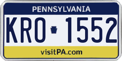 PA license plate KRO1552