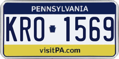 PA license plate KRO1569