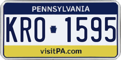 PA license plate KRO1595
