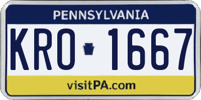 PA license plate KRO1667