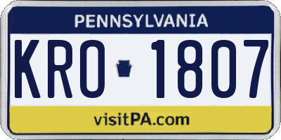 PA license plate KRO1807
