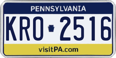 PA license plate KRO2516