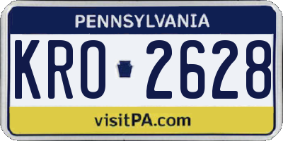 PA license plate KRO2628