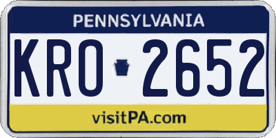 PA license plate KRO2652