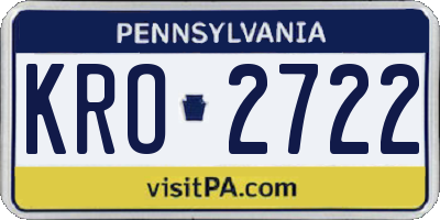 PA license plate KRO2722