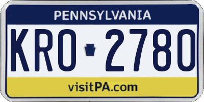 PA license plate KRO2780