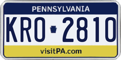 PA license plate KRO2810