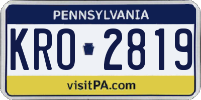 PA license plate KRO2819