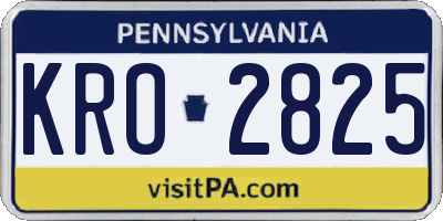 PA license plate KRO2825