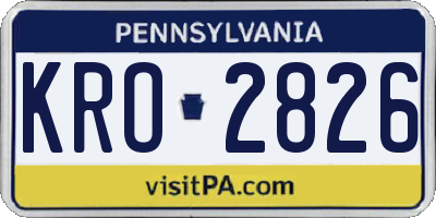 PA license plate KRO2826