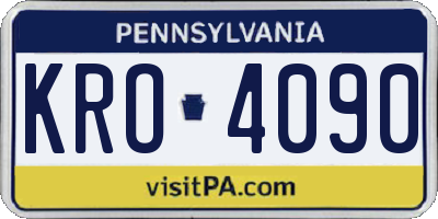 PA license plate KRO4090