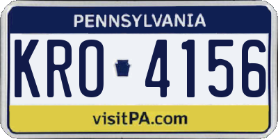 PA license plate KRO4156