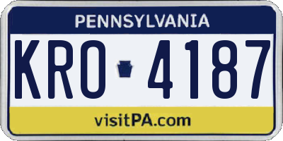 PA license plate KRO4187