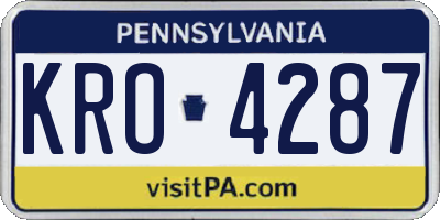 PA license plate KRO4287
