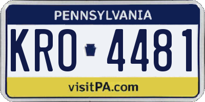PA license plate KRO4481