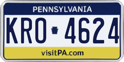 PA license plate KRO4624