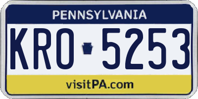 PA license plate KRO5253