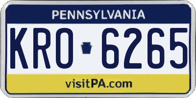 PA license plate KRO6265