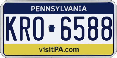 PA license plate KRO6588