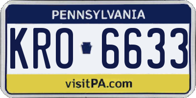 PA license plate KRO6633