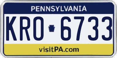 PA license plate KRO6733