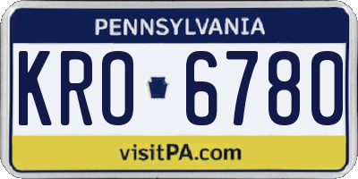 PA license plate KRO6780