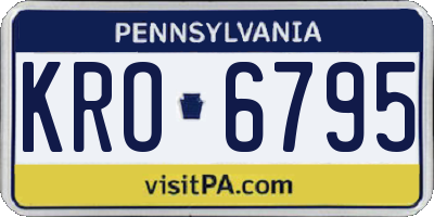 PA license plate KRO6795