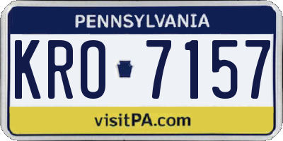 PA license plate KRO7157