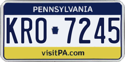 PA license plate KRO7245