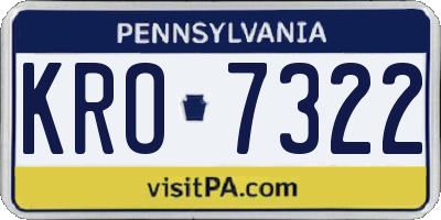 PA license plate KRO7322