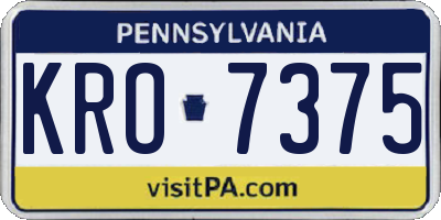 PA license plate KRO7375