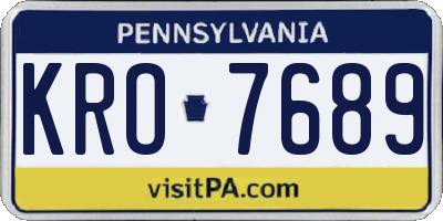 PA license plate KRO7689