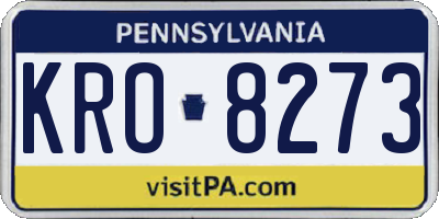 PA license plate KRO8273