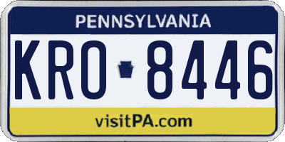 PA license plate KRO8446