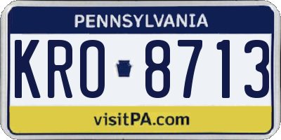 PA license plate KRO8713