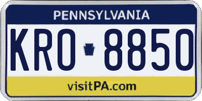 PA license plate KRO8850