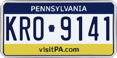 PA license plate KRO9141