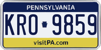 PA license plate KRO9859