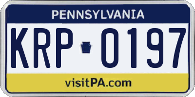 PA license plate KRP0197