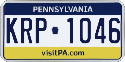 PA license plate KRP1046