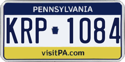 PA license plate KRP1084