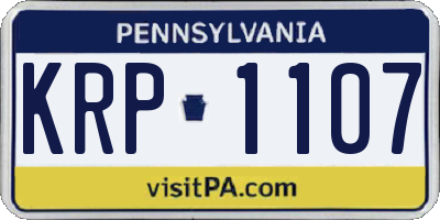 PA license plate KRP1107