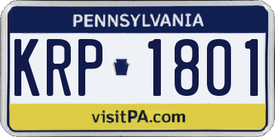 PA license plate KRP1801