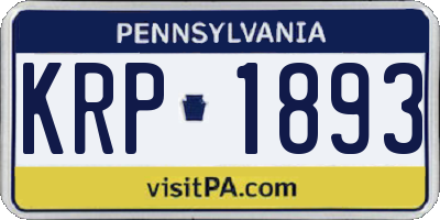 PA license plate KRP1893