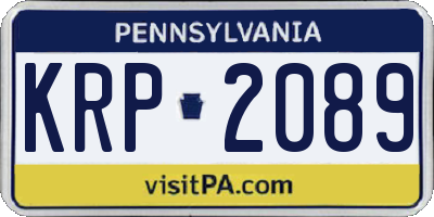 PA license plate KRP2089